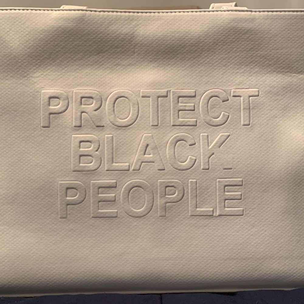 White Vegan Leather PBP large tote bag
